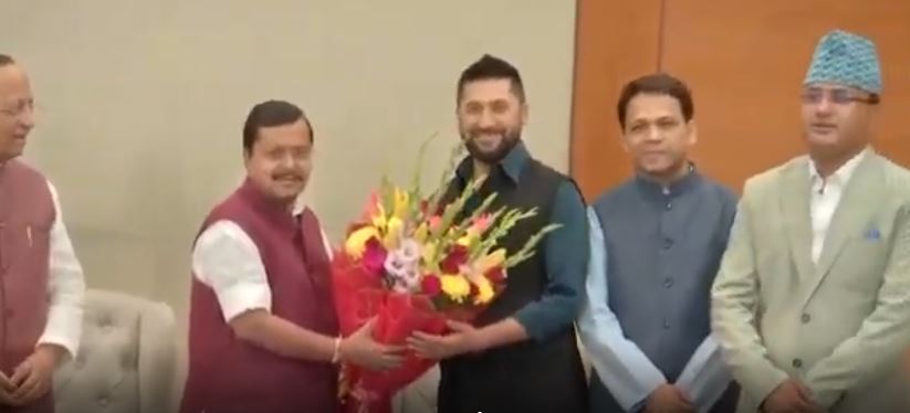 भाजपा अध्यक्ष नविनसँग रास्वपा सभापति लामिछानेको भेटवार्ता